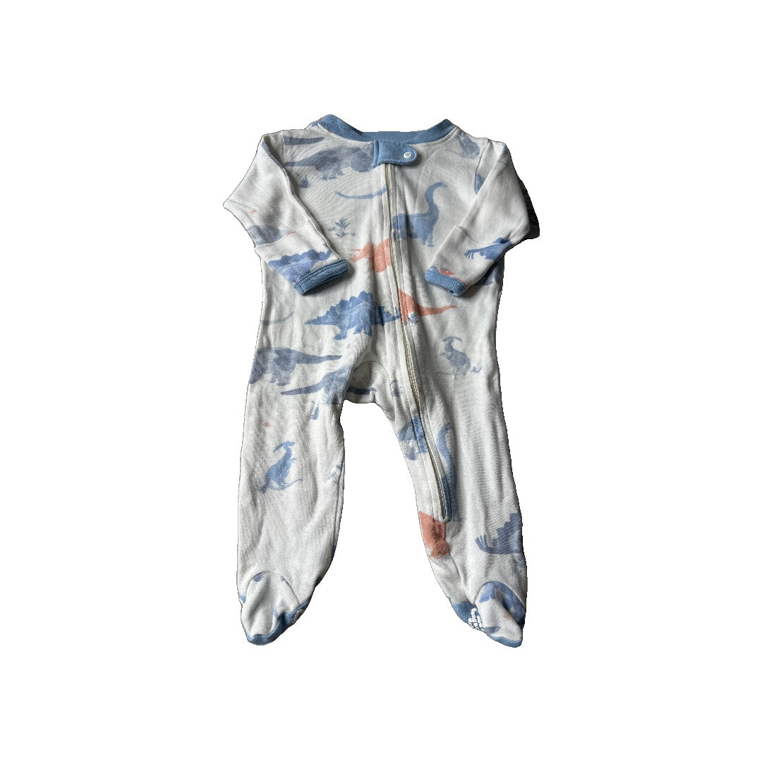 Burt's Bees Boys White | Blue | orange | Dinosaur Pajamas Size: 0-3 months White | Blue | orange | Dinosaur