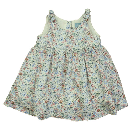 Gap Girls White | Blue | Pink Floral Dress Size: 18-24 Months White | Blue | Pink Floral