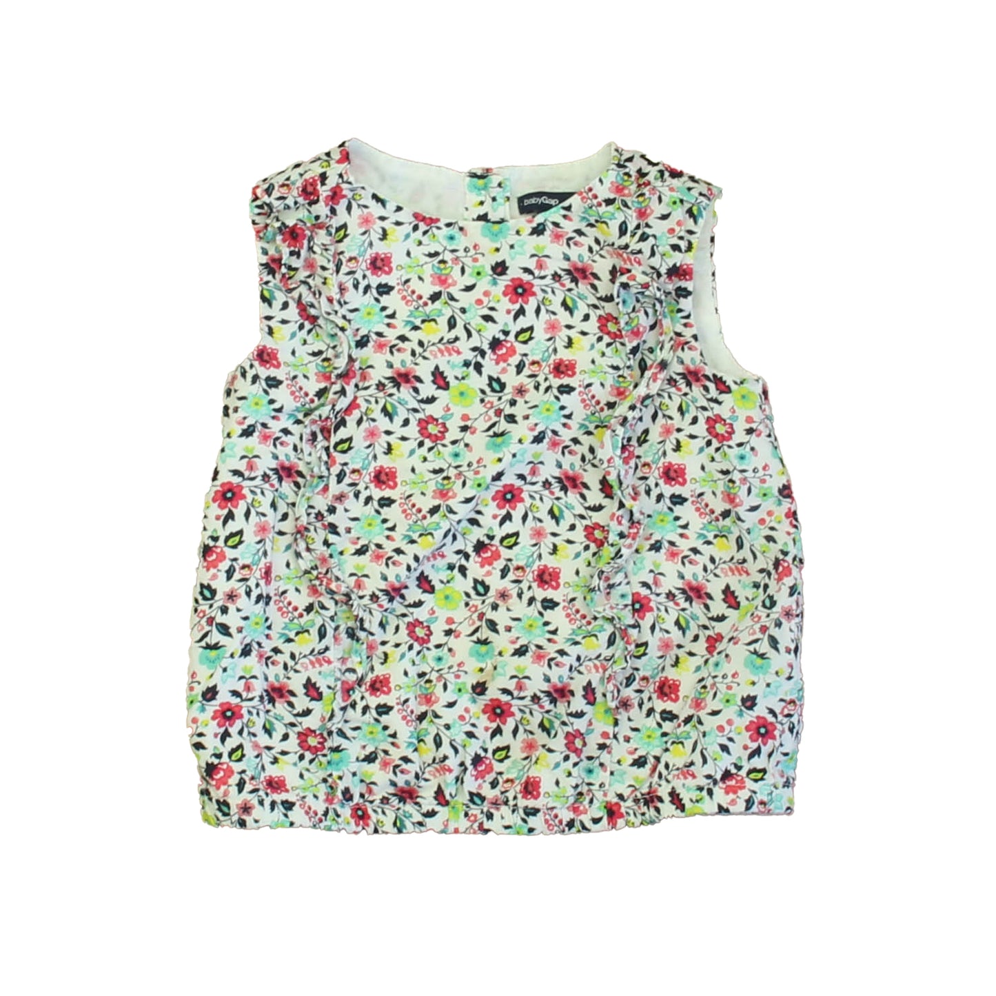Gap Girls White | Blue | Pink Floral Blouse Size: 2T White | Blue | Pink Floral