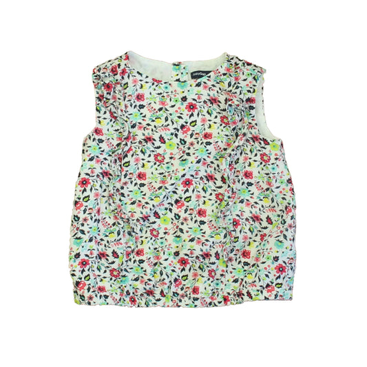 Gap Girls White | Blue | Pink Floral Blouse Size: 2T White | Blue | Pink Floral