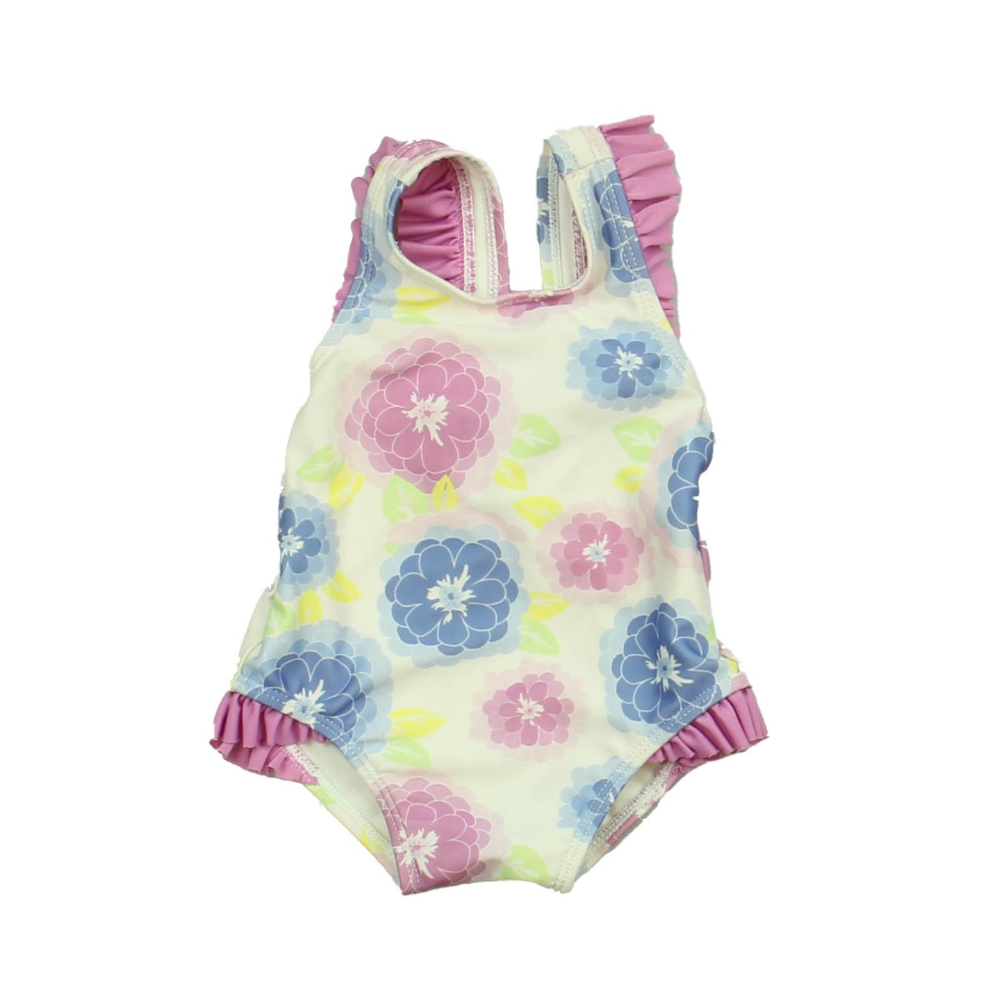 Gymboree Girls White | Blue | Purple 1-piece Swimsuit Size: 3-6 Months