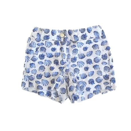 Janie and Jack Girls White | Blue Seashells Shorts Size: 2T White | Blue Seashells