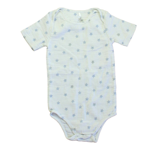 Aden + Anais Boys White | Blue Stars Onesie Size: 9-12 Months White | Blue Stars