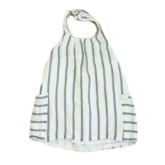 7 for all Mankind Girls White | Blue Stripe Dress Size: 3-6 Months