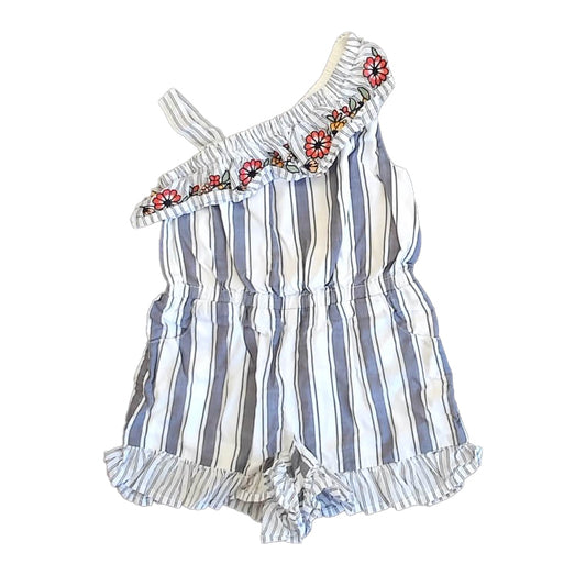 Janie and Jack Girls White | Blue Stripe Romper Size: 2T White | Blue Stripe