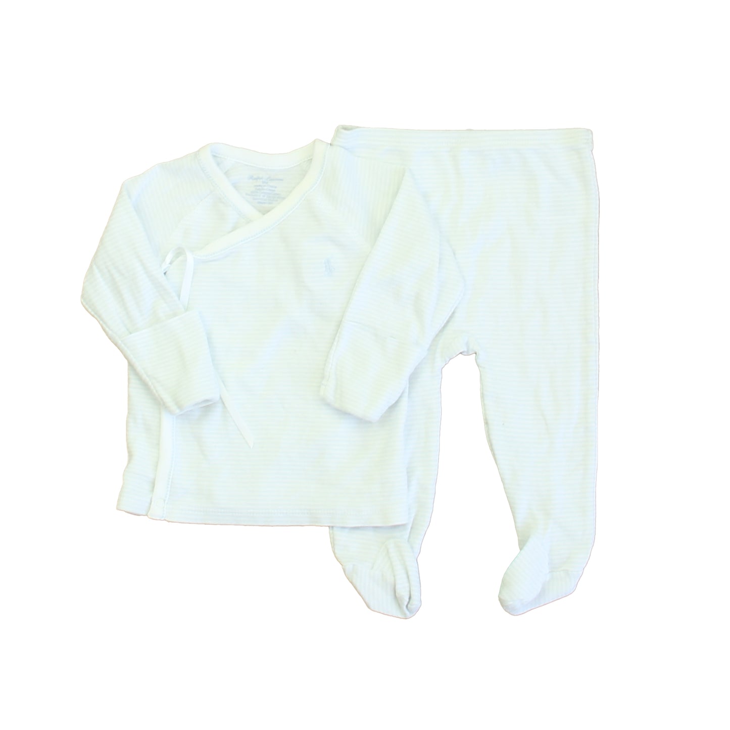Ralph Lauren Boys White | Blue Stripe Apparel Sets Size: 9 Months White | Blue Stripe
