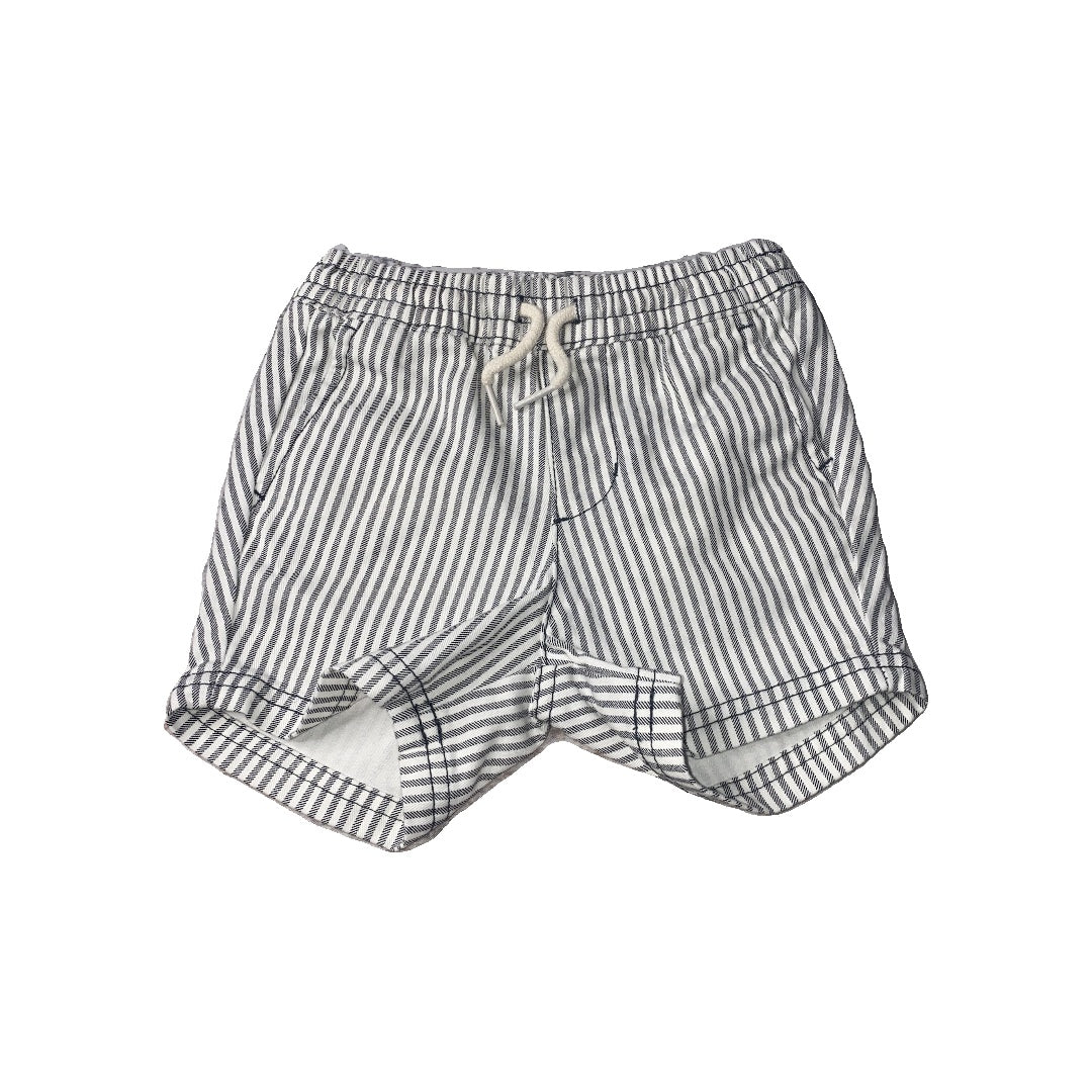 Old Navy Boys White | Blue | Stripe Shorts Size: 12-18 months White | Blue | Stripe