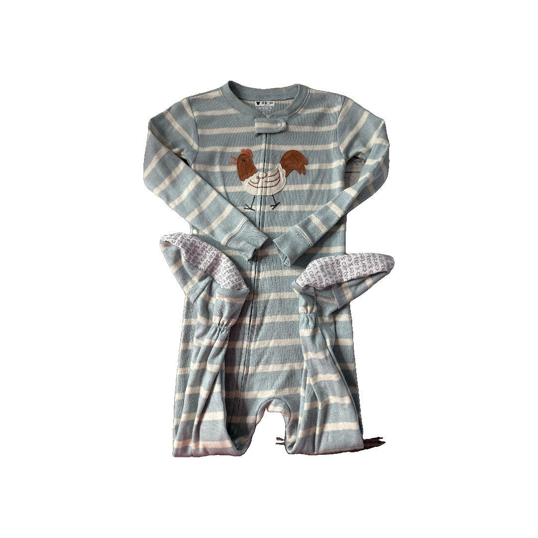Carters Unisex White | Blue | Striped Pajamas Size: 2T White | Blue | Striped