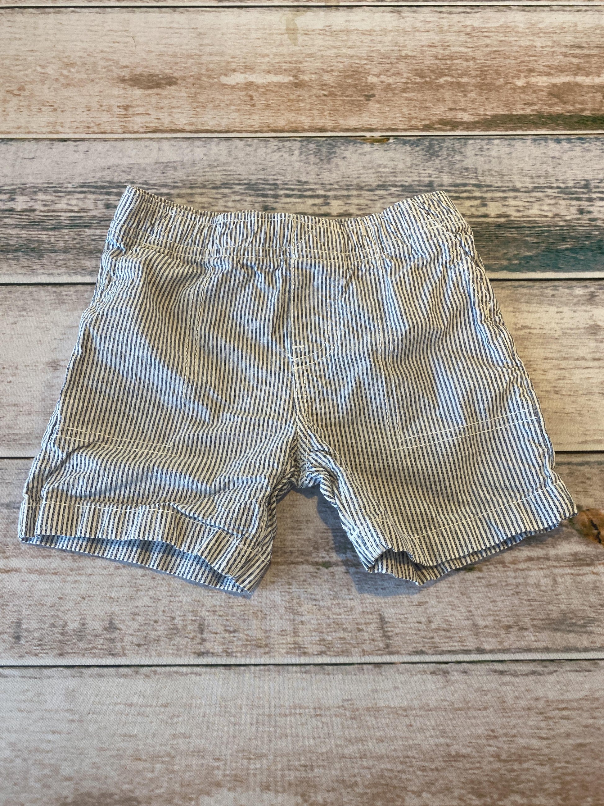 Carters Unisex White | Blue | Striped Shorts Size: 2T White | Blue | Striped