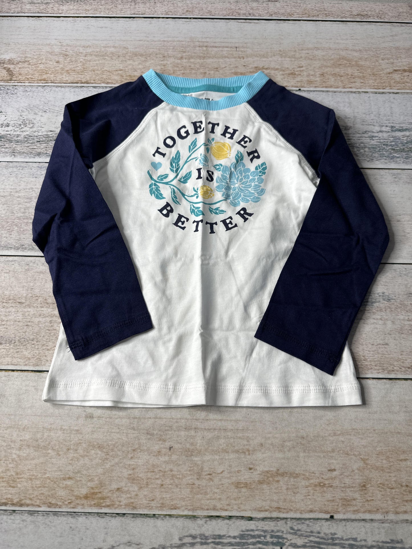 Mightly Girls White | Blue | Text Long Sleeve T-Shirt Size: 4T White | Blue | Text