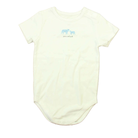 Janie & Jack Boys White | Blue Tigers Onesie Size: 12-18 Months White | Blue Tigers
