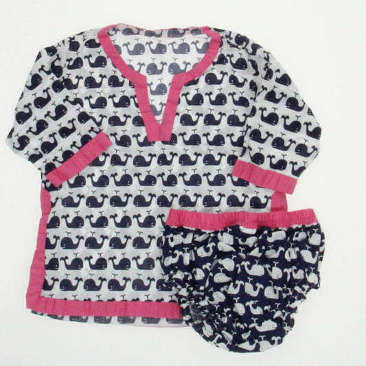 Pottery Barn Kids Girls White | Blue Whales Cover-up Size: *6-12 Months White | Blue Whales