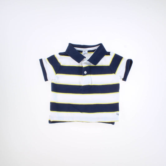 Janie and Jack Boys White | Blue | Yellow Polo Shirt Size: 12-18 Months White | Blue | Yellow