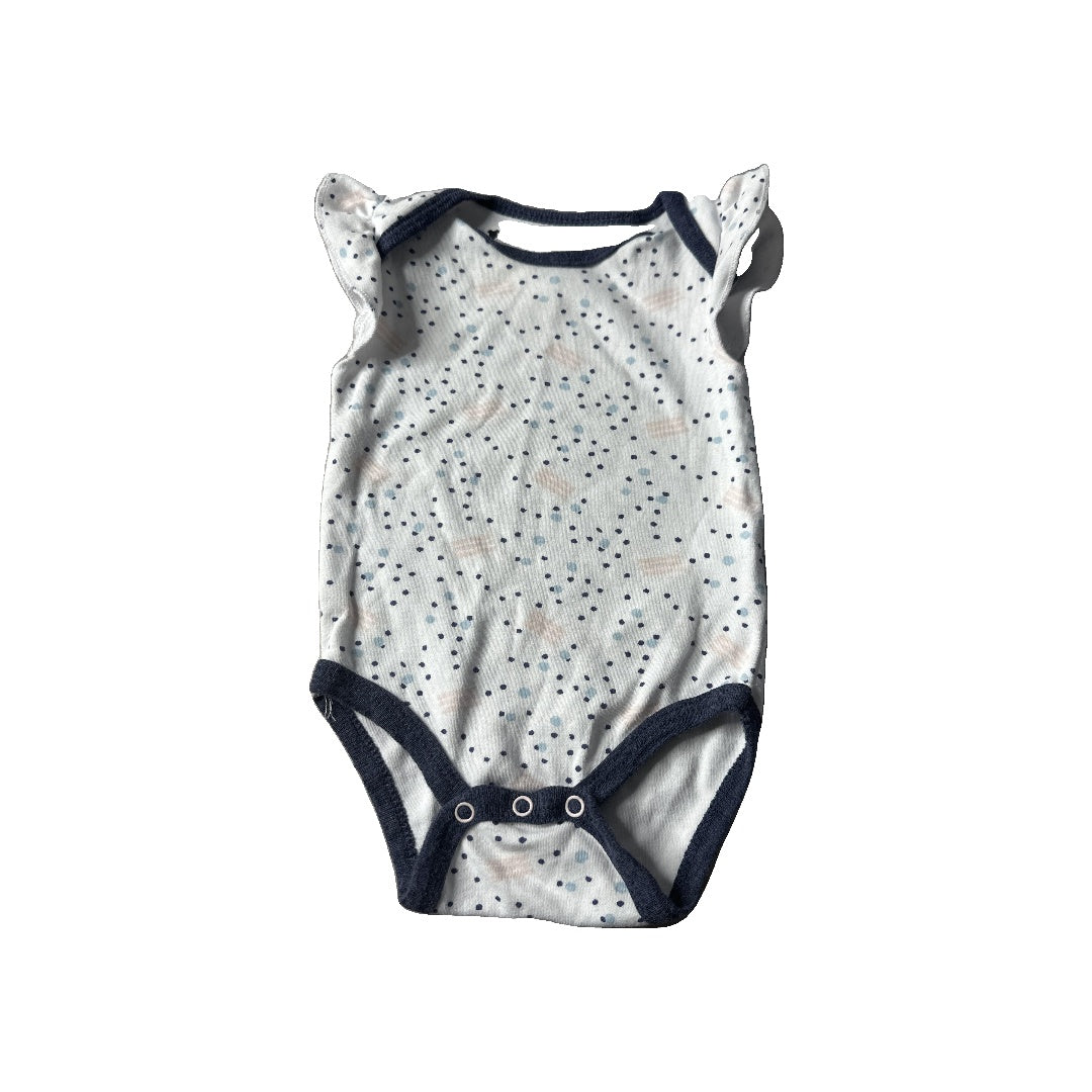 Girls White | Blue Onesie Size: 3 months White | Blue
