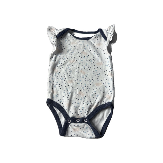 Girls White | Blue Onesie Size: 3 months White | Blue