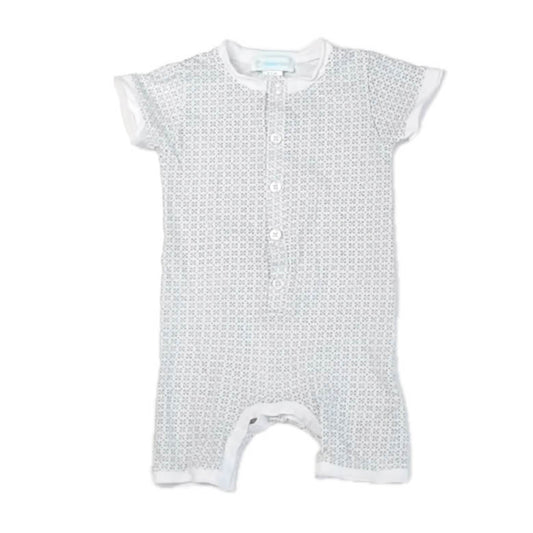 Feather Baby Boys White | Blue Romper Size: 6-9 Months White | Blue