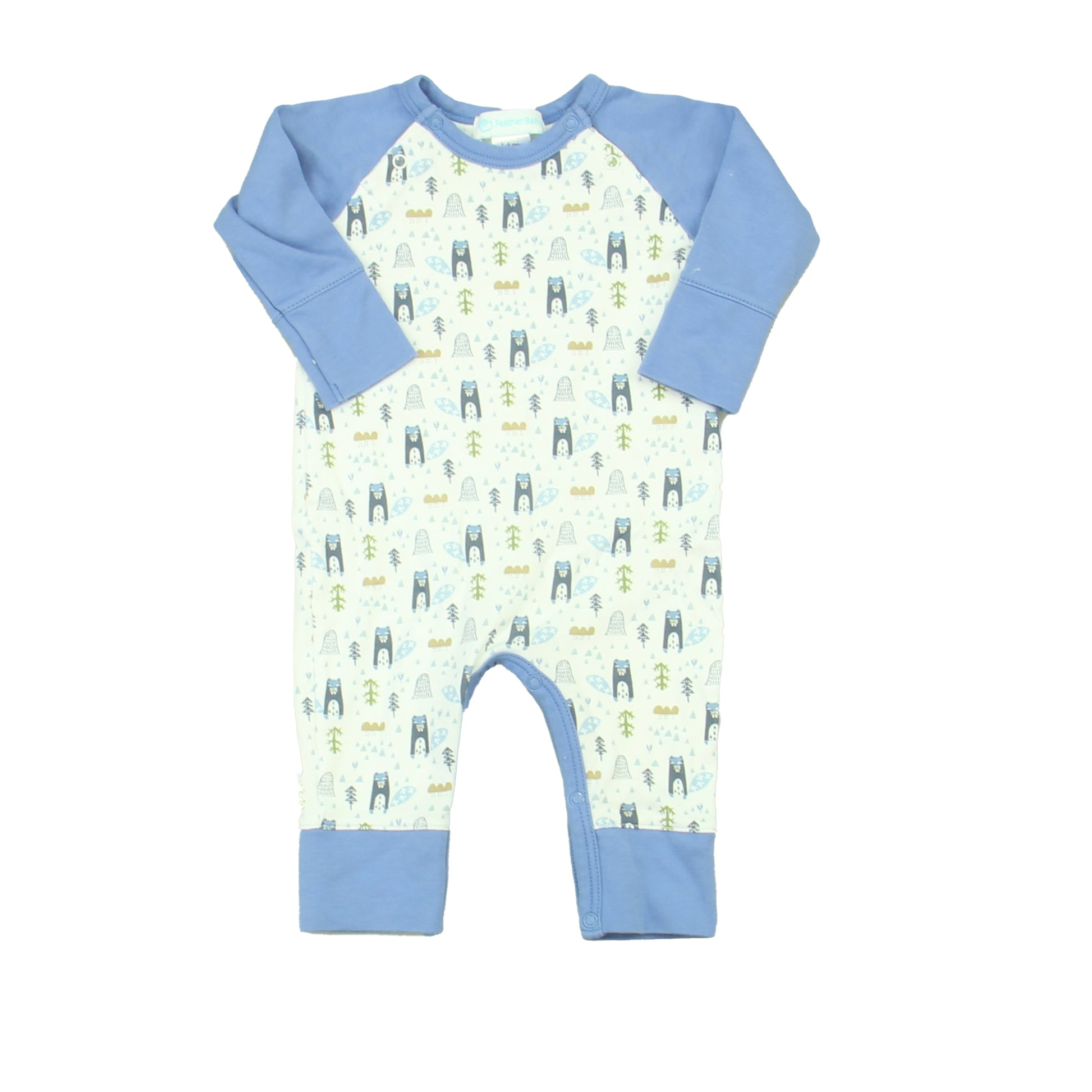 Feather Baby Boys White | Blue Long Sleeve Outfit Size: 3-6 Months White | Blue
