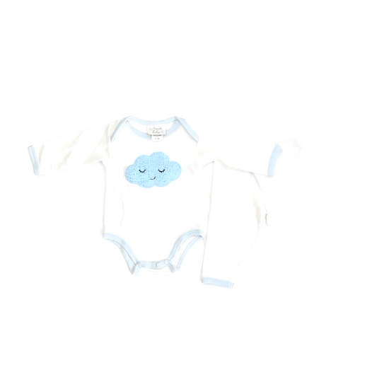 Haute Baby Boys White | Blue Apparel Sets Size: 6-9 Months White | Blue