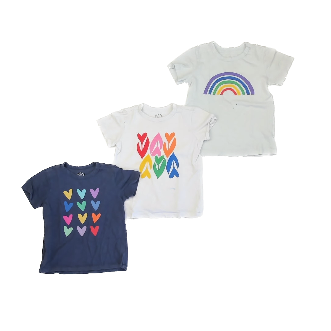 Primary Girls White | Blue T-Shirt Size: 6-7 Years White | Blue