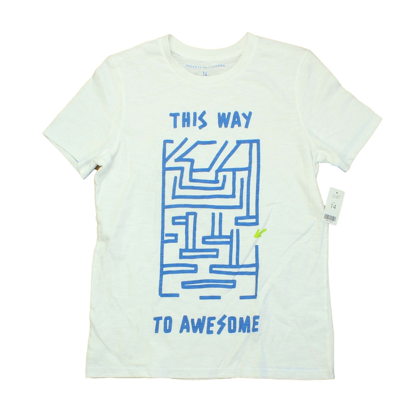 Rockets Of Awesome Boys White | Blue T-Shirt Size: 14 Years