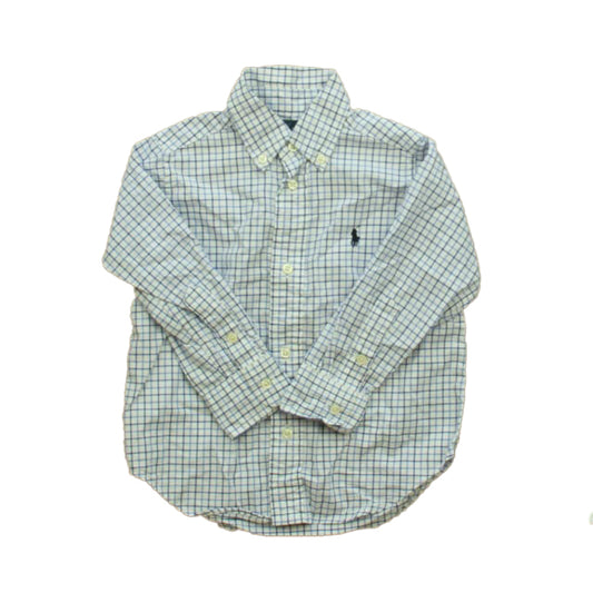 Ralph Lauren Boys White | Blue Button Down Long Sleeve Size: 2T