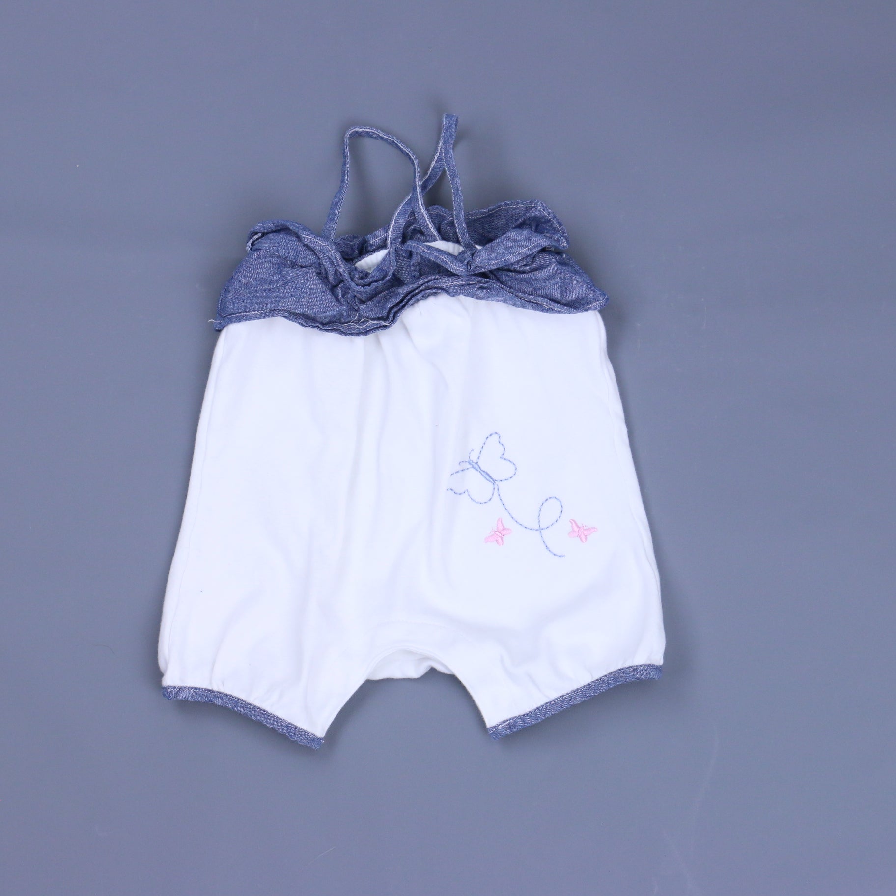 Wendy Bellissimo Girls White | Blue Romper Size: 3-6 Months White | Blue