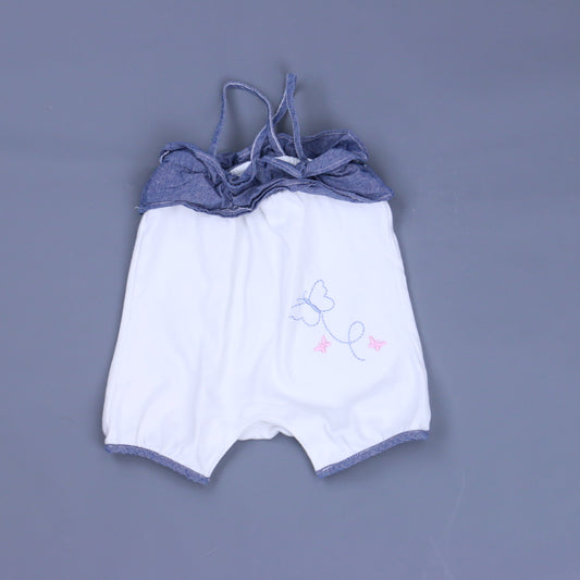 Wendy Bellissimo Girls White | Blue Romper Size: 3-6 Months White | Blue