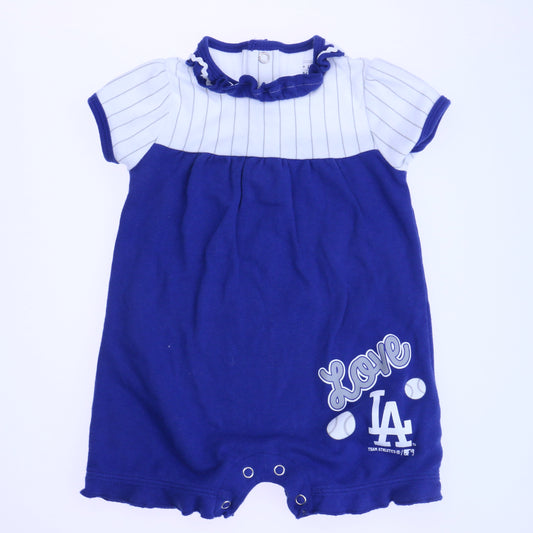 Genuine Merchandise Girls White | Blue Romper Size: 6-9 Months White | Blue