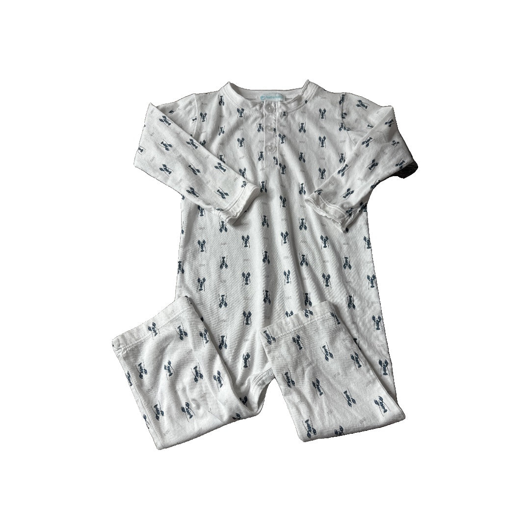 Feather Baby Boys White | Blue Long Sleeve Outfit Size: 18-24 months White | Blue