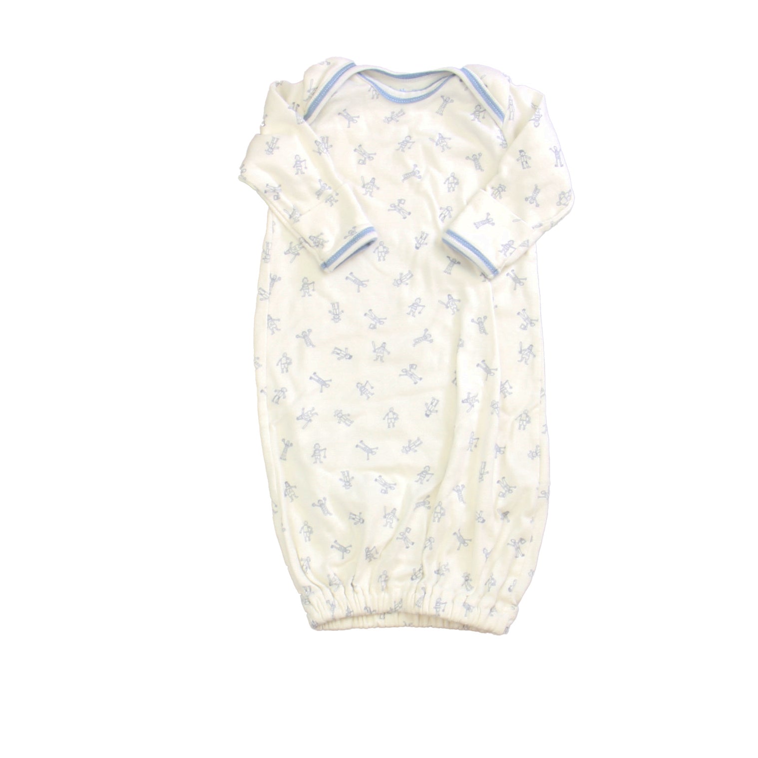 Under the Nile Boys White | Blue Sleepsack Size: 0-6 Months White | Blue