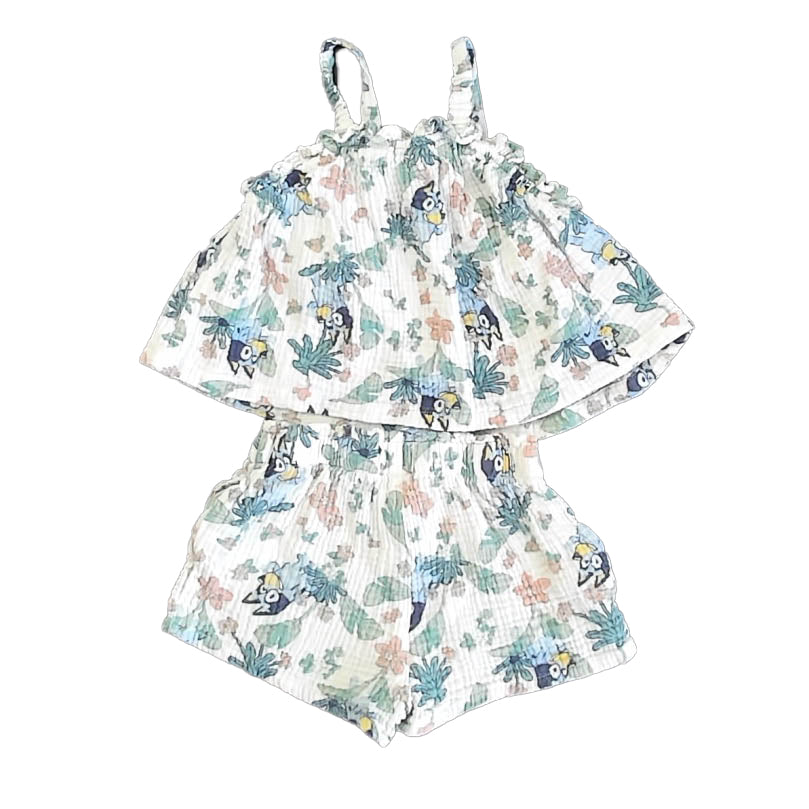 Bluey Girls White | Blue Apparel Sets Size: 4T White | Blue