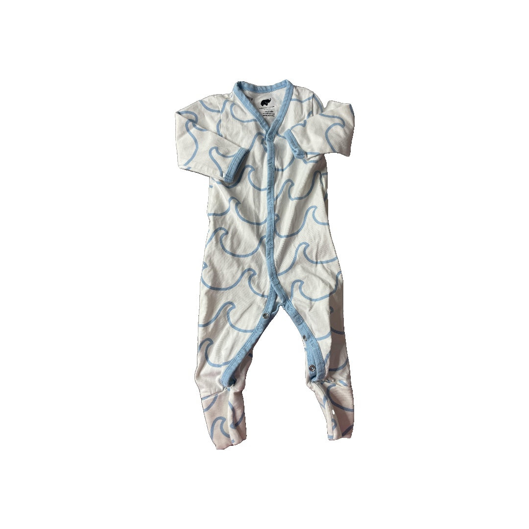 Monica + Andy Unisex White | Blue Pajamas Size: 3-6 months White | Blue