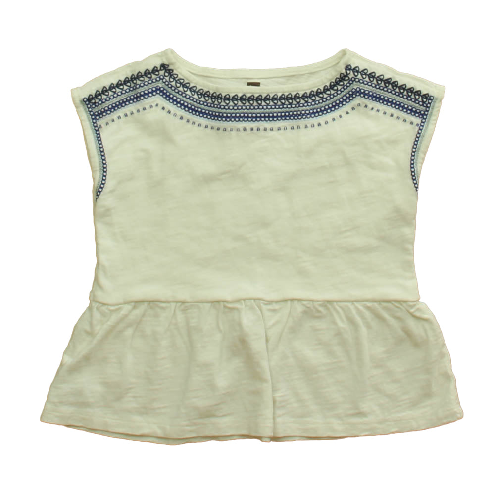 Tea Girls White | Blue Blouse Size: 6 Years White | Blue