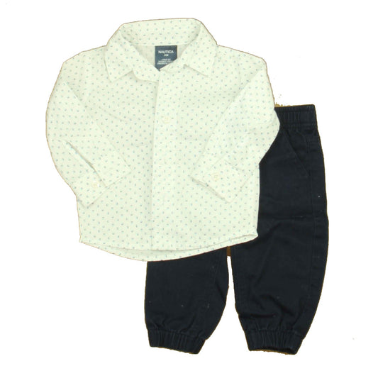 Nautica Boys White | Blue Apparel Sets Size: 3-6 Months White | Blue