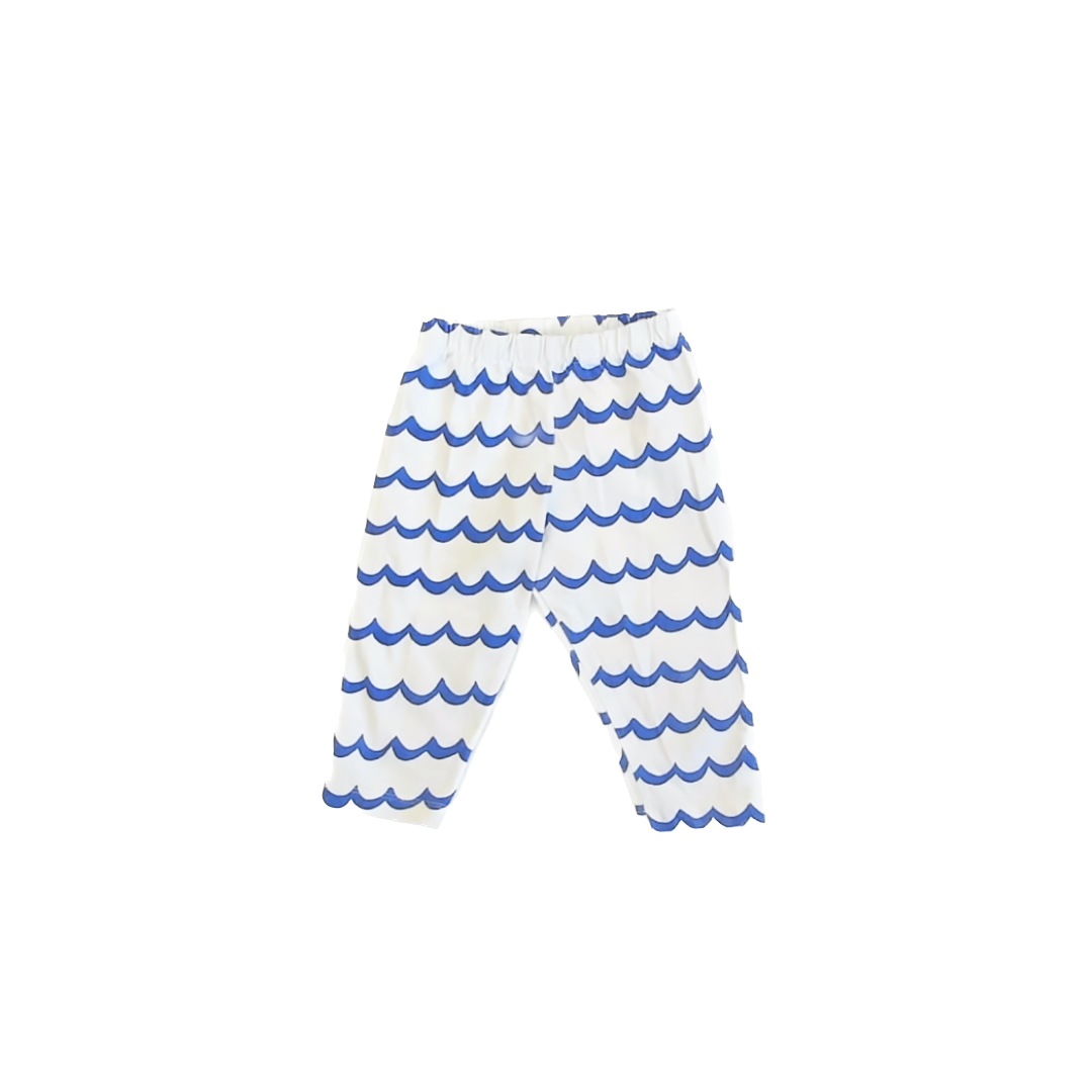 Sweet Potatoes Girls White Blue Leggings Size: 4T White Blue