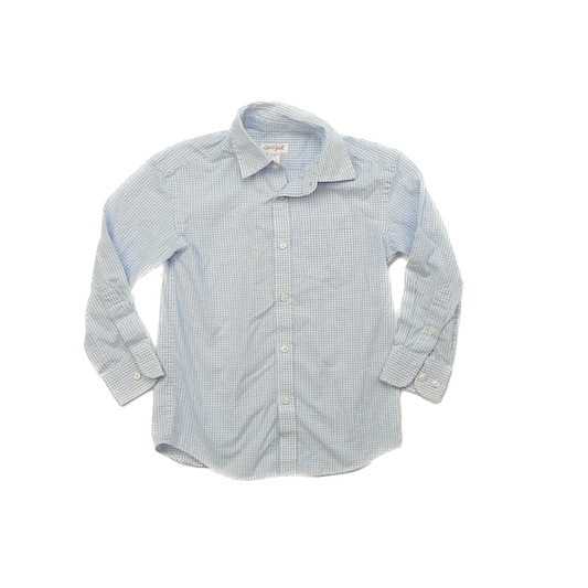 Cat & Jack Boys White | Blue Button Down Long Sleeve Size: 4-5T White | Blue
