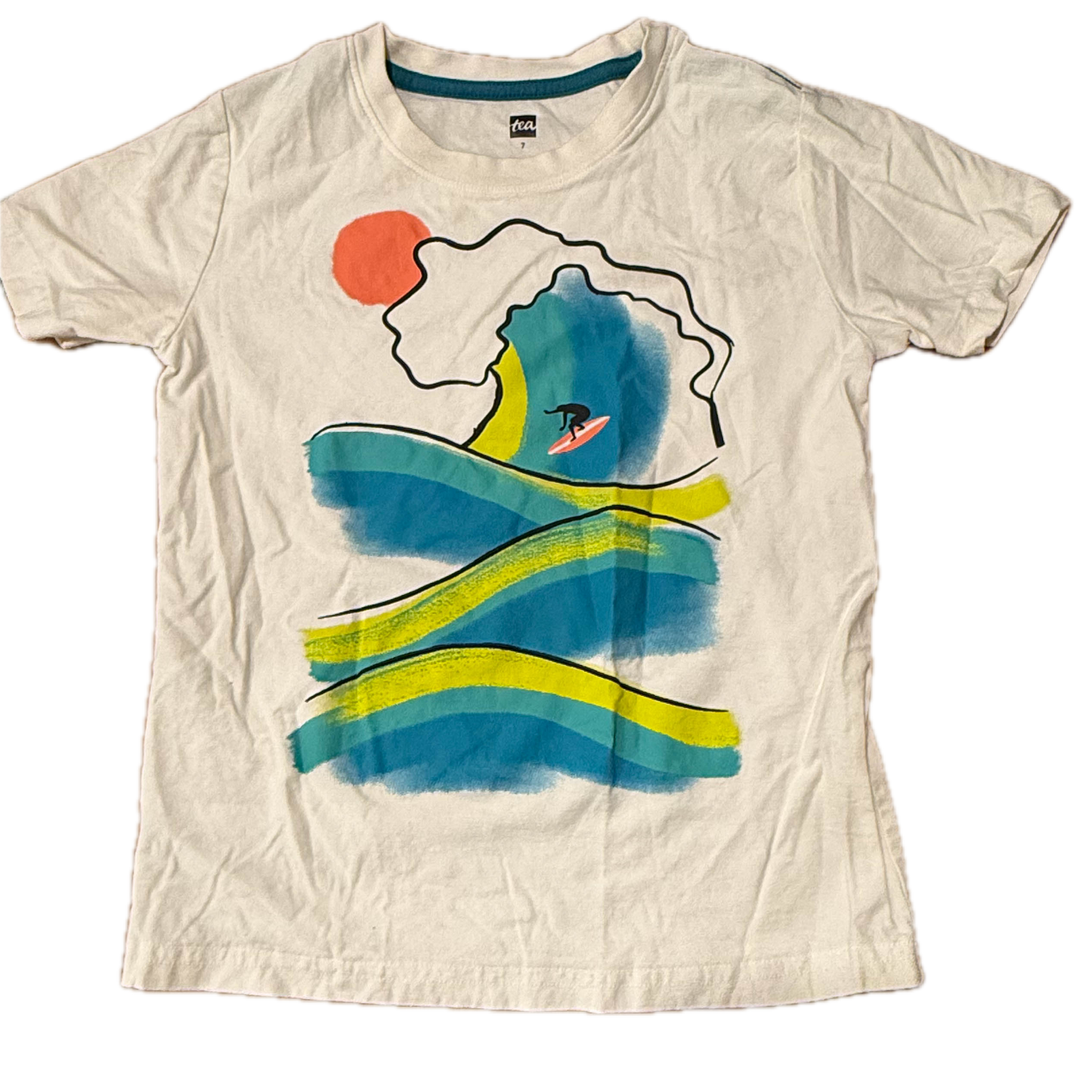 Tea Collection Boys White | Blue T-Shirt Size: 7 Years White | Blue