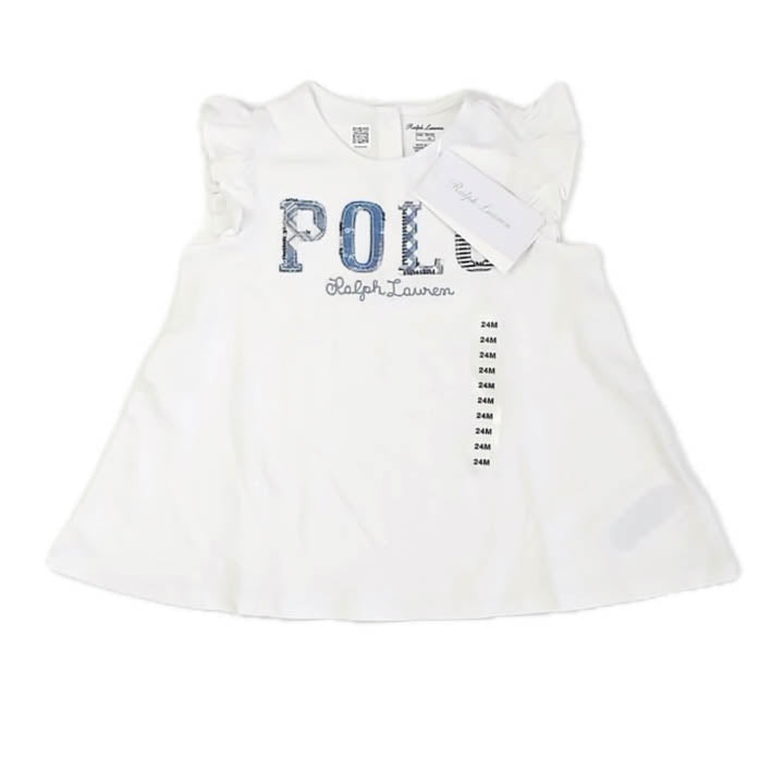 Ralph Lauren Girls White | Blue T-Shirt Size: 24 Months White | Blue