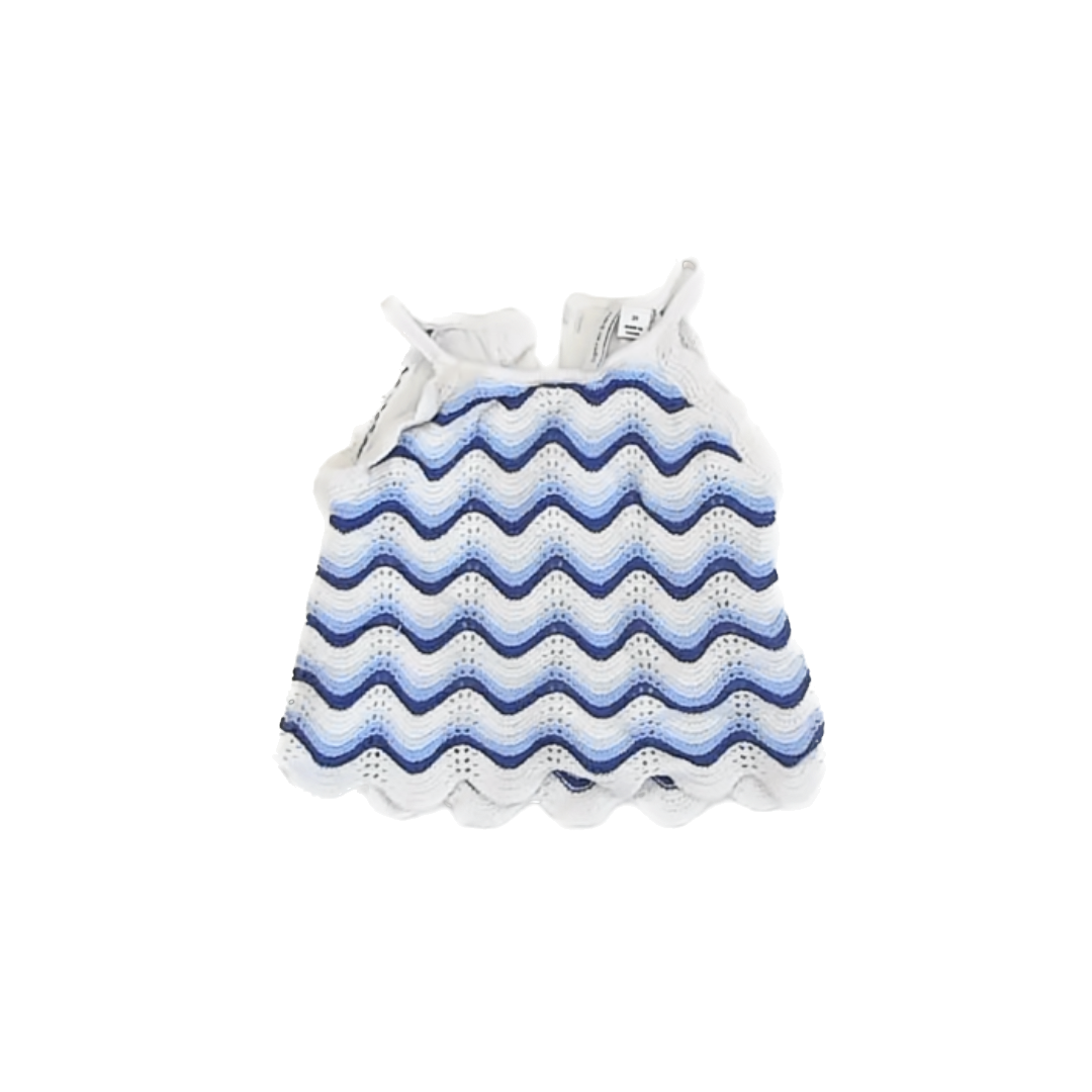 Janie and Jack Girls White | Blue Tank Top Size: 2T White | Blue