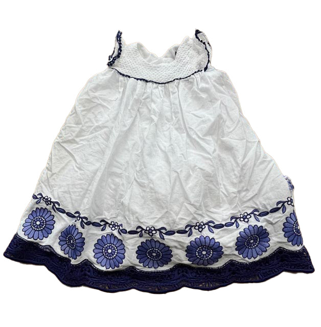 Cynthia Rowley Girls White | Blue Dress Size: 18 Months