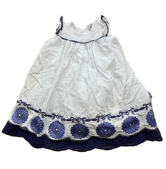 Cynthia Rowley Girls White | Blue Dress Size: 18 Months