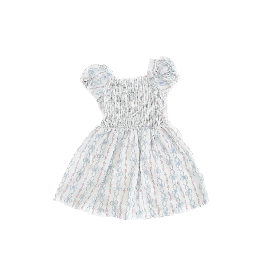 Little Lass Girls White | Blue Dress Size: 4T White | Blue