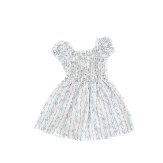 Little Lass Girls White | Blue Dress Size: 4T White | Blue