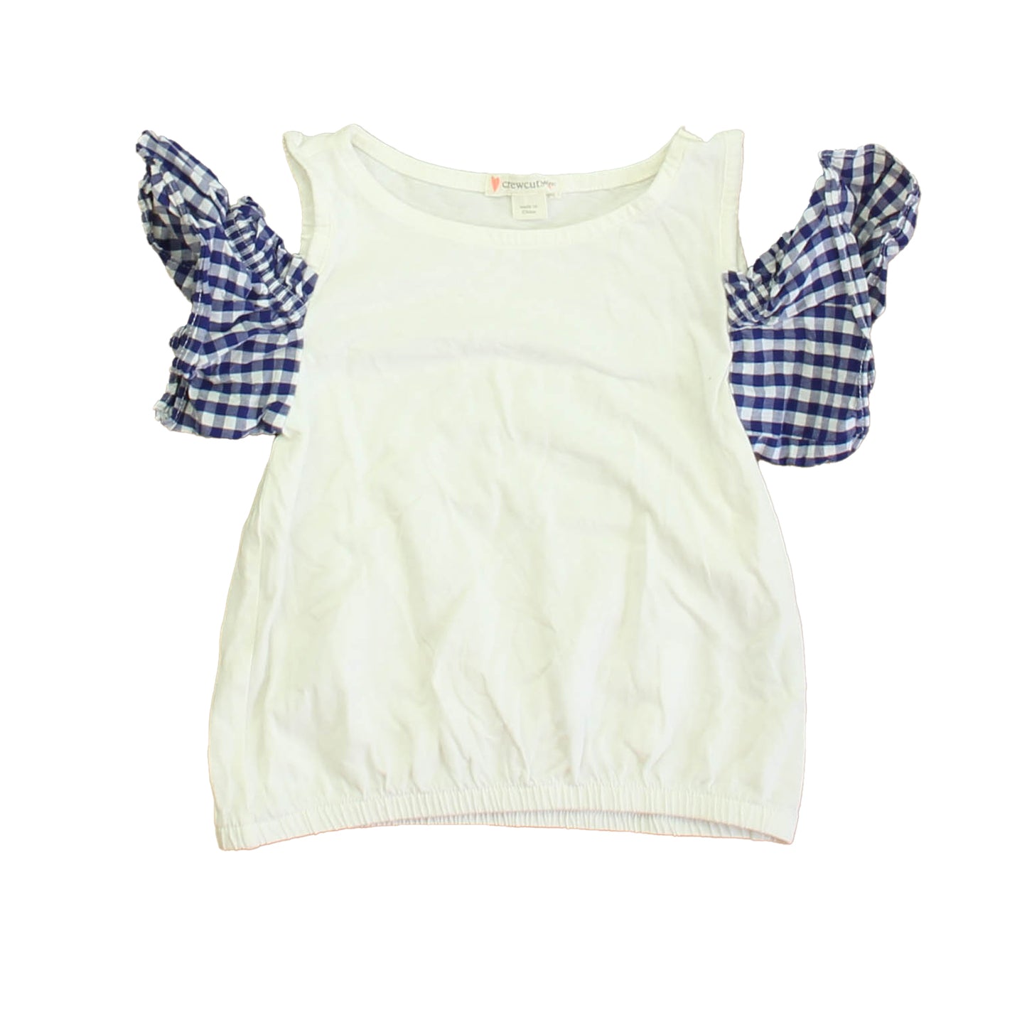 Crewcuts Girls White | Blue T-Shirt Size: 2T