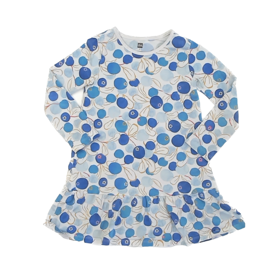 Tea Collection Girls White | Blueberries Dress Size: 6 Years White | Blueberries