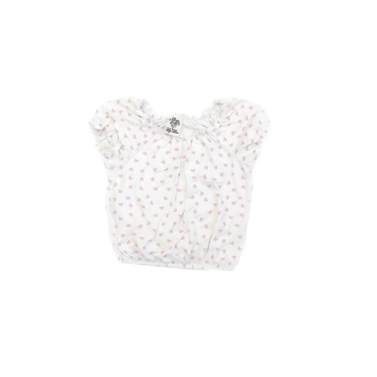 Lily Bleu Girls White Bows Short Sleeve Shirt Size: 5T White Bows