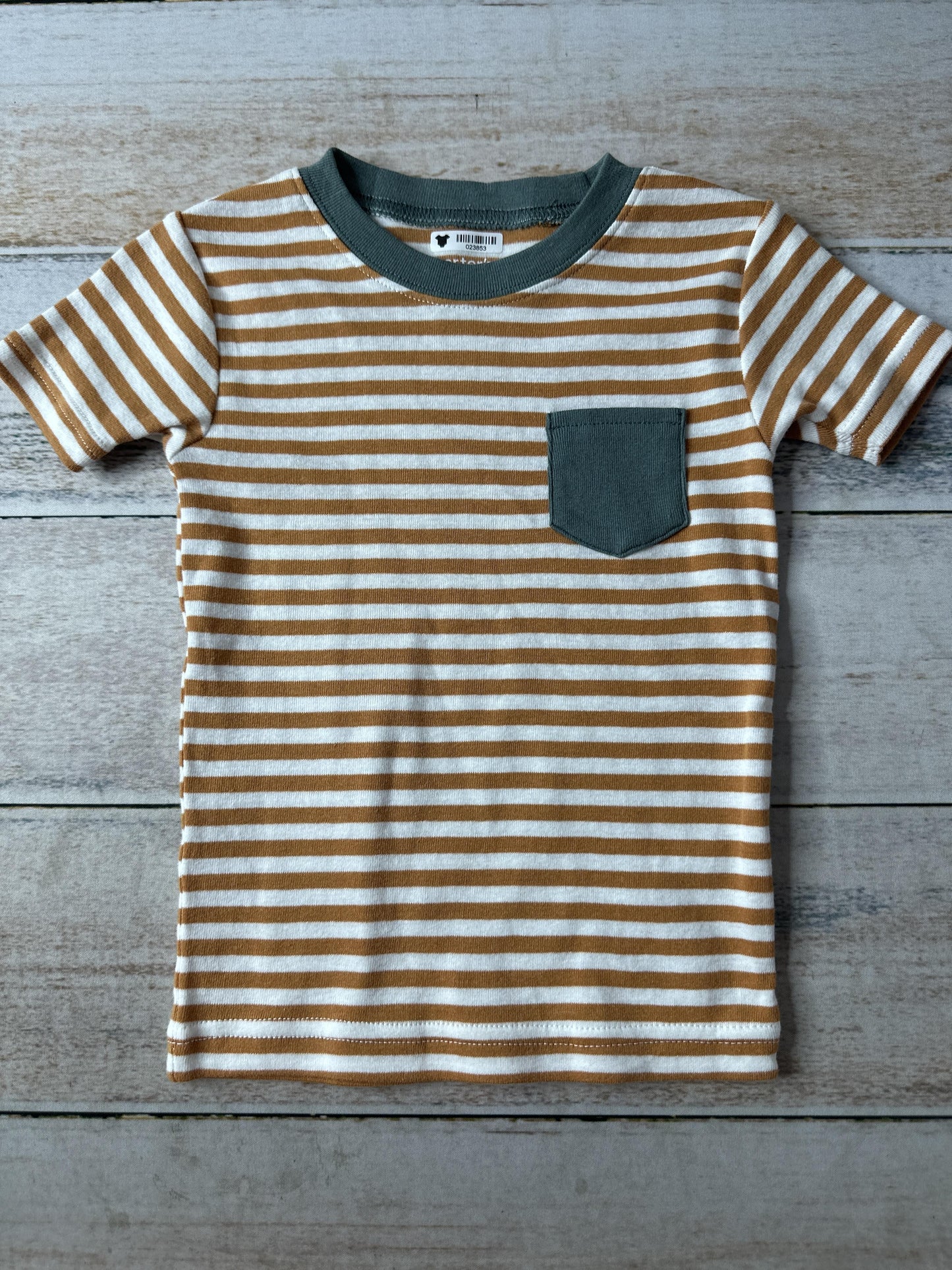 Carters Unisex White | Brown | Stripe Pajamas Size: 2T White | Brown | Stripe