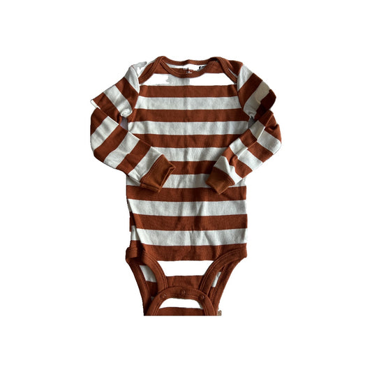 Carters Boys White | Brown | Stripe Onesie Size: 24 months White | Brown | Stripe