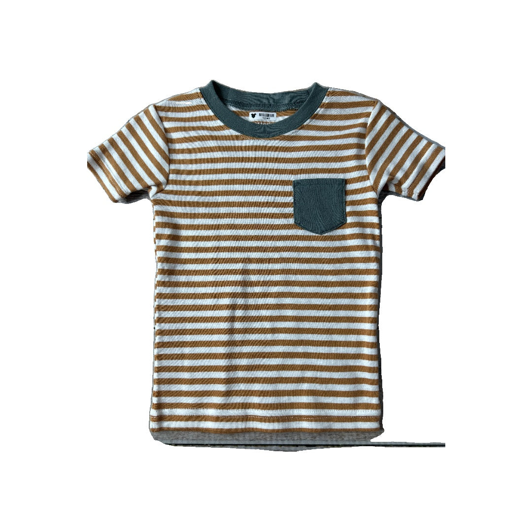 Carters Unisex White | Brown | Stripe Pajamas Size: 2T White | Brown | Stripe