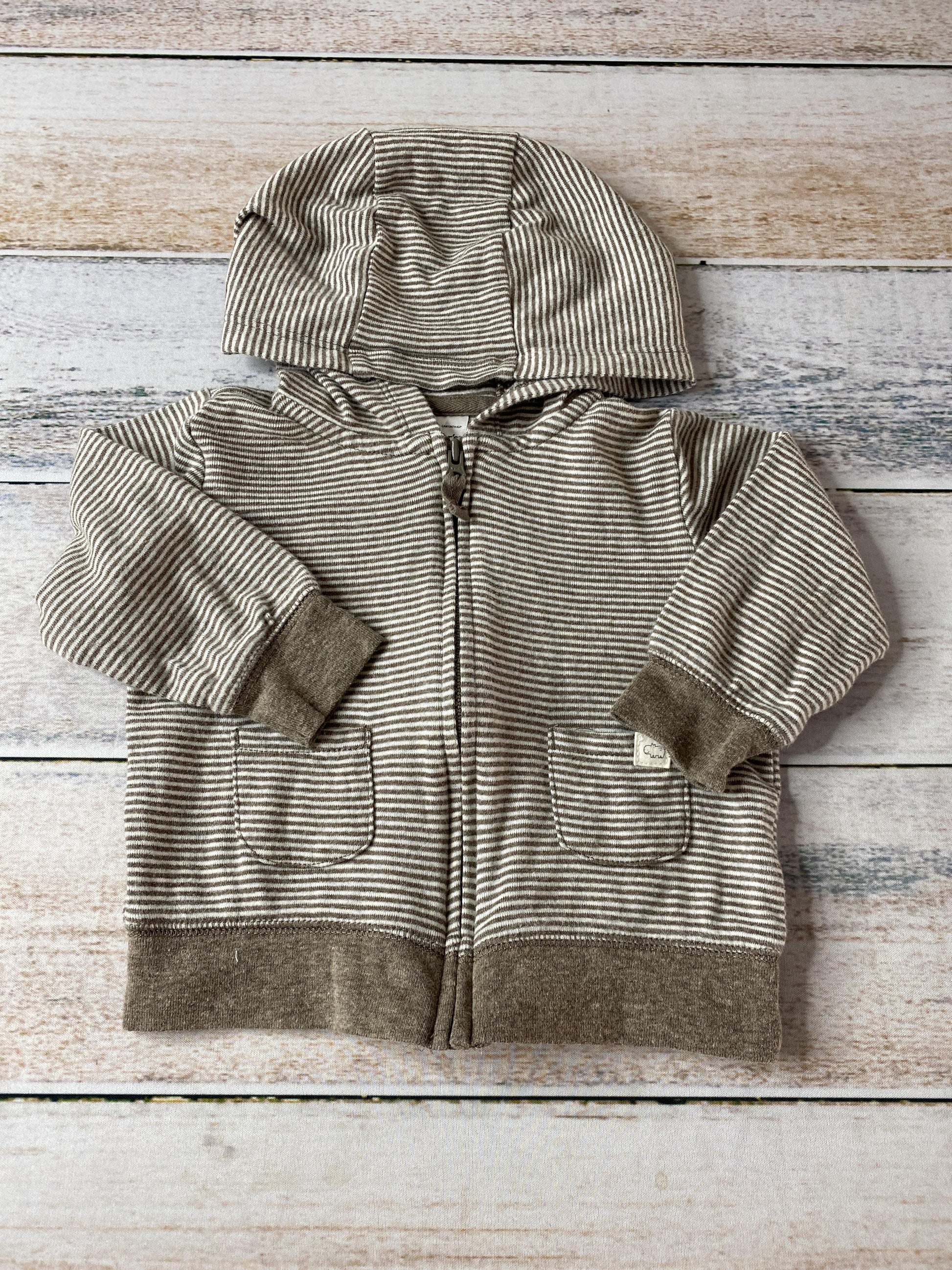 Carters Boys White | Brown | Striped Sweater Size: 9 months White | Brown | Striped